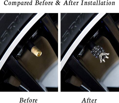 SAVORI Bling Valve Stem Caps, 4 Pack Handmade Crystal Rhinestone Universal Dustproof Tire Valve Caps for Car Auto Bike Wheels Women Bling Car Accessories (Crown Black) in Saudi Arabia