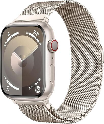 حلقة ميلانو أصلية من الفولاذ المقاوم للصدأ متوافقة مع سوار ساعة Apple 38 مم 40 مم 41 مم 42 مم 44 مم 45 مم 49 مم، سوار بديل بمشبك مغناطيسي لسلسلة iwatch Series Ultra/Ultra2، SE 9 8 7 6 5 4 3 2 1، للنساء in Kuwait