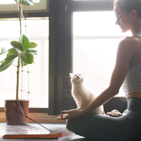 RAJRANG Wooden Incense Holder for Sticks Pack of 2-10 Inches Large Ash Catcher Bamboo Incense Holder Sticks Burner in Kuwait