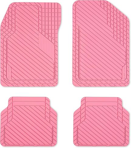 BaseLayer Cut-to-Fit™ Black 4-Piece Car Mats - Universal Waterproof Floor Mats for Most Vehicles, Durable All-Weather Mats - Made in USA in Saudi Arabia