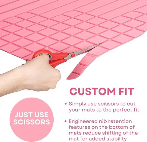 BaseLayer Cut-to-Fit™ Black 4-Piece Car Mats - Universal Waterproof Floor Mats for Most Vehicles, Durable All-Weather Mats - Made in USA in Saudi Arabia