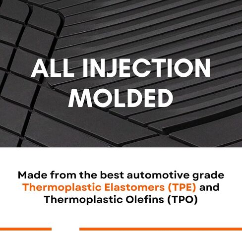 BaseLayer Cut-to-Fit™ Black 4-Piece Car Mats - Universal Waterproof Floor Mats for Most Vehicles, Durable All-Weather Mats - Made in USA in Saudi Arabia