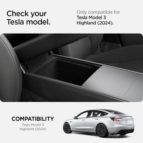 منظم وحدة التحكم بمسند الذراع من Spigen (إصدار كربوني) مصمم لتحديث Tesla Model 3 2024 (Highland) in Kuwait