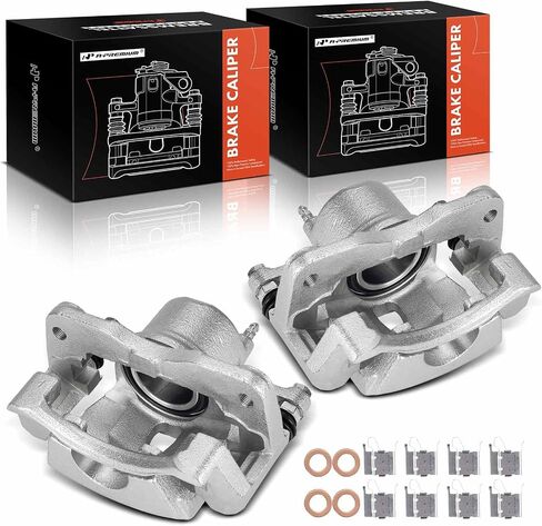 A-Premium Disc Brake Caliper Assembly with Bracket Compatible with Select Toyota Models - Yaris 2006 2007 2008 2009 2010 2011 2012 2013 2014 2015, L4 1.5L - Front Left Driver Side in Saudi Arabia