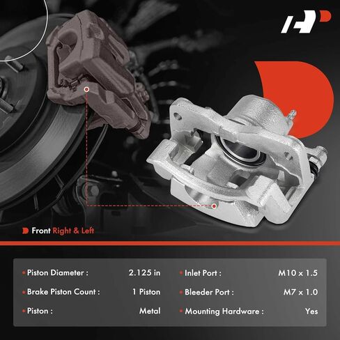 A-Premium Disc Brake Caliper Assembly with Bracket Compatible with Select Toyota Models - Yaris 2006 2007 2008 2009 2010 2011 2012 2013 2014 2015, L4 1.5L - Front Left Driver Side in Saudi Arabia