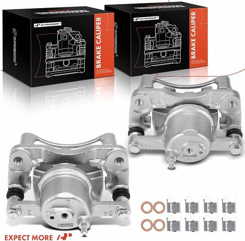 A-Premium Disc Brake Caliper Assembly with Bracket Compatible with Select Toyota Models - Yaris 2006 2007 2008 2009 2010 2011 2012 2013 2014 2015, L4 1.5L - Front Left Driver Side in Saudi Arabia
