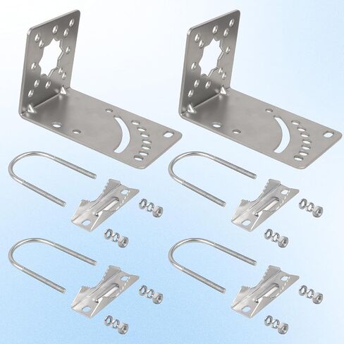 MOOKEERF Antenna Mast Clamp,3PCS Pole Mount Bracket with Double U-Bolts, Antenna Pole Mount Kits Starlink Mount for Outside Home Antenna Pole Holder Adjustable Angle in Saudi Arabia