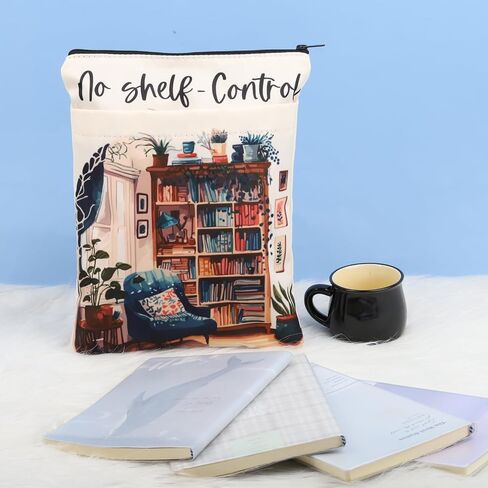 KEYCHIN Book Lover Reading Book Sleeve Bookworm Gifts No Shelf Control Book Covers for Bookaholic Book Nerd Book Protector Librarian Gifts (Shelf Control) in Saudi Arabia