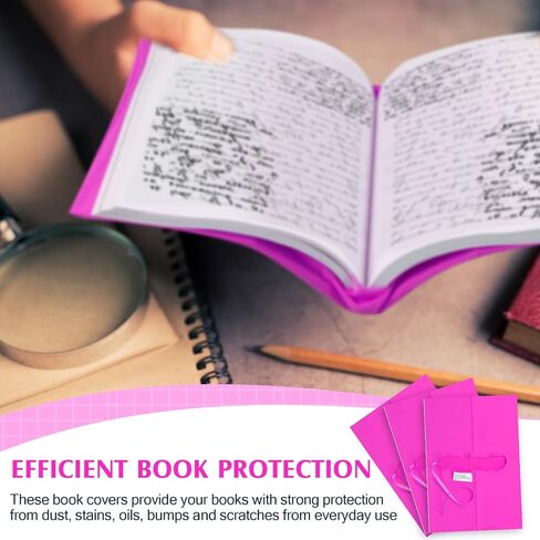 Gueevin 3 Pcs Jumbo Book Covers Stretchable Textbook Jackets Fits Most Hardcover Books up to 9.5 x 14 Inch Washable Protective Textbook Cover Reusable Book Protector for Girls Boys Kids (Rose Red) in Saudi Arabia