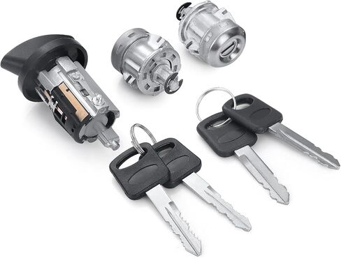 Ignition Switch & Door Lock Cylinders with Keys - Replacement for 1997-2007 Ford F250/350 F-150 & More Expedition Lincoln Blackwood Navigator - OE Number: LC6177 + DL5885 X2 + 597638(No chip) in Saudi Arabia