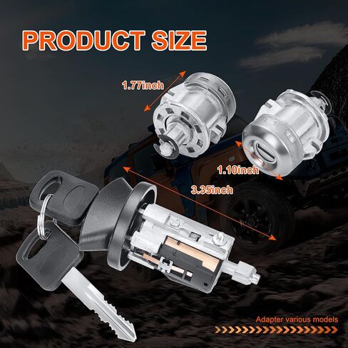Ignition Switch & Door Lock Cylinders with Keys - Replacement for 1997-2007 Ford F250/350 F-150 & More Expedition Lincoln Blackwood Navigator - OE Number: LC6177 + DL5885 X2 + 597638(No chip) in Saudi Arabia