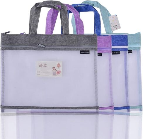 Zipper Bags, Student Book Pouches with Handle, Mesh Document Bag with Handle can Hold iPad, Mobile Phone, Bills and Other Items for A4 Files Books（Horizontal） in Kuwait