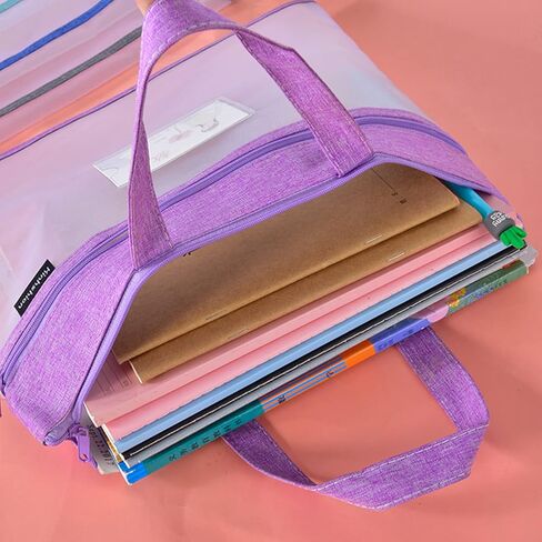 Zipper Bags, Student Book Pouches with Handle, Mesh Document Bag with Handle can Hold iPad, Mobile Phone, Bills and Other Items for A4 Files Books（Horizontal） in Kuwait