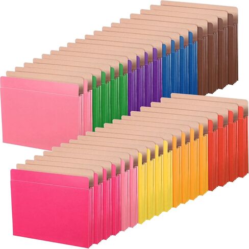 36 Pcs Expanding File Pocket Folder Organizer Letter Size Expandable File Folder 3.5 Inch Expansion Colored File Jackets for Office School 9.5 x 11.75 Inches 9 Colors in Saudi Arabia