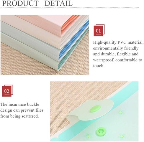 LZYMSZ 4 عبوات من مجلدات الملفات القابلة للتوسيع 5 جيوب بحجم A4 مجلد ملفات مستندات الأكورديون المقاوم للماء، منظم رسائل موسع للمدرسة والمكتب (وردي، أزرق، أبيض، أخضر) in Kuwait