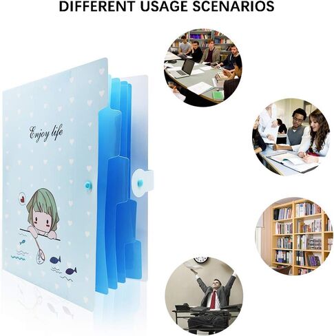 LZYMSZ 4 عبوات من مجلدات الملفات القابلة للتوسيع 5 جيوب بحجم A4 مجلد ملفات مستندات الأكورديون المقاوم للماء، منظم رسائل موسع للمدرسة والمكتب (وردي، أزرق، أبيض، أخضر) in Kuwait