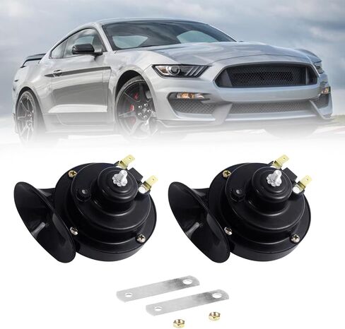 HAOBO 2PCS 300DB Super Loud Train Horns, 12V Loud Dual-Tone Waterproof Electric Snail Horn Kit, Car Air Electric Snail Double Horn Car Accessories Universal for Any 12V Vehicles Motorcycle Boat in Saudi Arabia