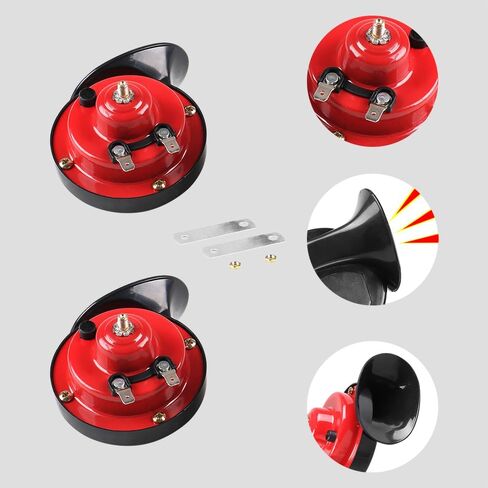 HAOBO 2PCS 300DB Super Loud Train Horns, 12V Loud Dual-Tone Waterproof Electric Snail Horn Kit, Car Air Electric Snail Double Horn Car Accessories Universal for Any 12V Vehicles Motorcycle Boat in Saudi Arabia