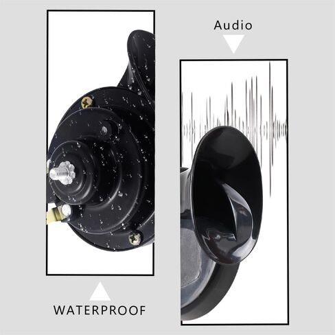 HAOBO 2PCS 300DB Super Loud Train Horns, 12V Loud Dual-Tone Waterproof Electric Snail Horn Kit, Car Air Electric Snail Double Horn Car Accessories Universal for Any 12V Vehicles Motorcycle Boat in Saudi Arabia
