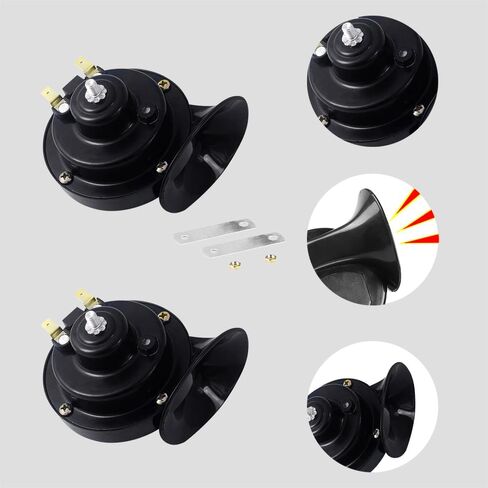 HAOBO 2PCS 300DB Super Loud Train Horns, 12V Loud Dual-Tone Waterproof Electric Snail Horn Kit, Car Air Electric Snail Double Horn Car Accessories Universal for Any 12V Vehicles Motorcycle Boat in Saudi Arabia