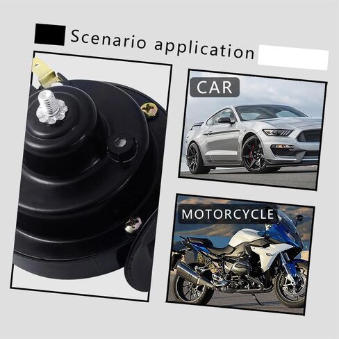 HAOBO 2PCS 300DB Super Loud Train Horns, 12V Loud Dual-Tone Waterproof Electric Snail Horn Kit, Car Air Electric Snail Double Horn Car Accessories Universal for Any 12V Vehicles Motorcycle Boat in Saudi Arabia