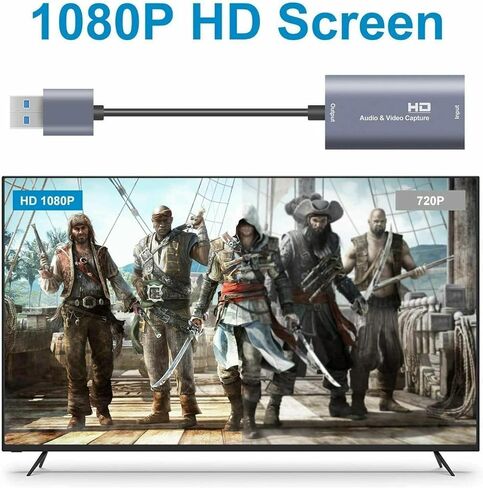 Video Capture Card, 4K HDMI to USB 3.0, 1080P 60FPS Video Capture Device for Gaming, Streaming, Compatible with Mac OS System Windows for PS4 PS5, Nintendo Switch, Xbox One in Kuwait