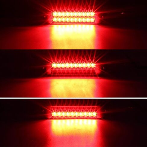 بارتسام 2 قطعة 8 1/4 بوصة LED شريط إضاءة خلفي للمقطورة أحمر 20 LED كروم فلوش جبل توقف الانعطاف الذيل، شريط إضاءة مزدوج 10 LED 6 1/2 بوصة شرائط إضاءة إشارة الانعطاف 12 فولت in Kuwait