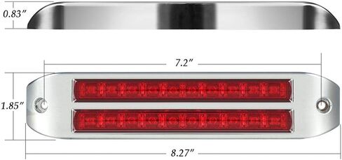 بارتسام 2 قطعة 8 1/4 بوصة LED شريط إضاءة خلفي للمقطورة أحمر 20 LED كروم فلوش جبل توقف الانعطاف الذيل، شريط إضاءة مزدوج 10 LED 6 1/2 بوصة شرائط إضاءة إشارة الانعطاف 12 فولت in Kuwait