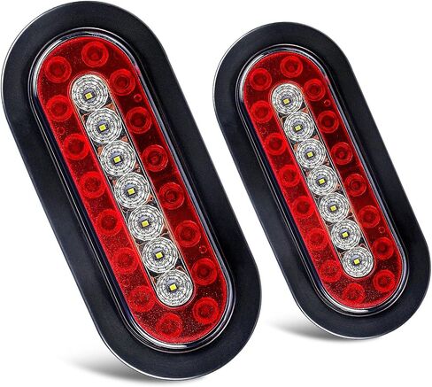 2Pcs 6.3" Oval Truck Trailer Led Tail,12V Trailer Lights with Reflector, Led Trailer Lights Flush Mount in Saudi Arabia