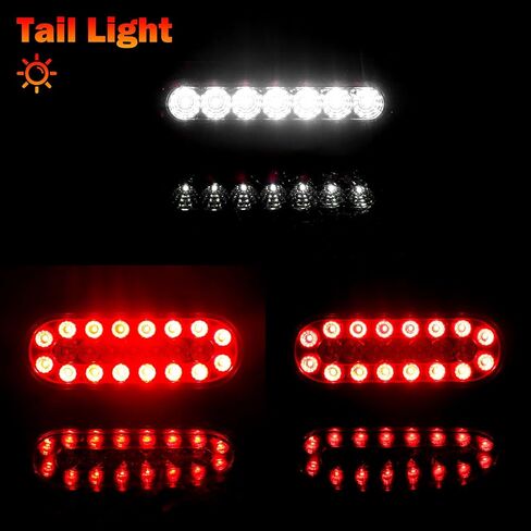 2Pcs 6.3" Oval Truck Trailer Led Tail,12V Trailer Lights with Reflector, Led Trailer Lights Flush Mount in Saudi Arabia