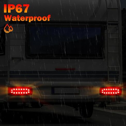 2Pcs 6.3" Oval Truck Trailer Led Tail,12V Trailer Lights with Reflector, Led Trailer Lights Flush Mount in Saudi Arabia