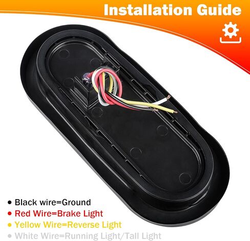 2Pcs 6.3" Oval Truck Trailer Led Tail,12V Trailer Lights with Reflector, Led Trailer Lights Flush Mount in Saudi Arabia