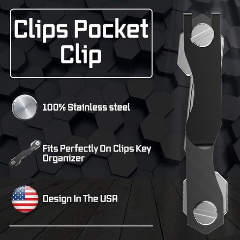 كليبس جيب مشبك عميق للحمل إضافة إلى ملحق لحامل منظم المفاتيح كليبس (أسود) in Kuwait