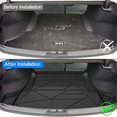 KUST Custom Fit Trunk Mat for 2011-2024 Dodge Charger & 2011-2024 Chrysler 300 Accessories Cargo Liner Rear All Weather Trunk Floor Mat TPO in Saudi Arabia