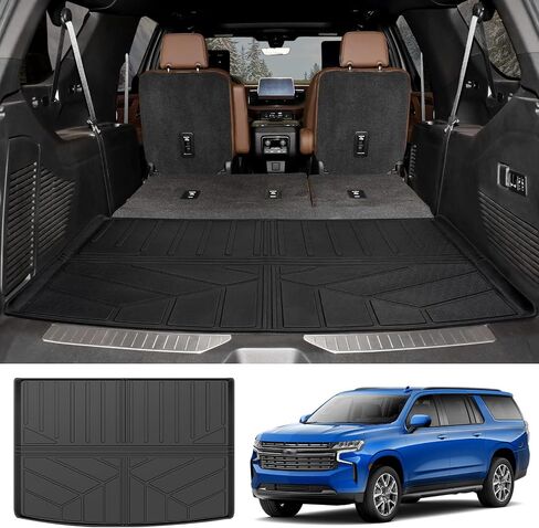 Backrest Mat for 2021-2024 Chevrolet Suburban/GMC Yukon XL Behind 3rd Row All Weather Rear Seat Back Protector Mat Cargo Liner for 2021 2022 2023 2024 Chevy Suburban/GMC Yukon XL Accessories in Saudi Arabia