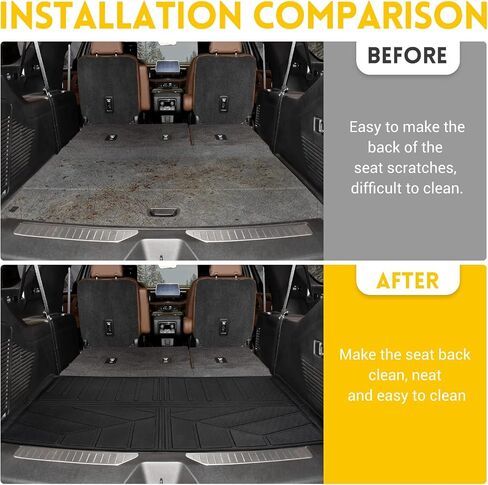 Backrest Mat for 2021-2024 Chevrolet Suburban/GMC Yukon XL Behind 3rd Row All Weather Rear Seat Back Protector Mat Cargo Liner for 2021 2022 2023 2024 Chevy Suburban/GMC Yukon XL Accessories in Saudi Arabia