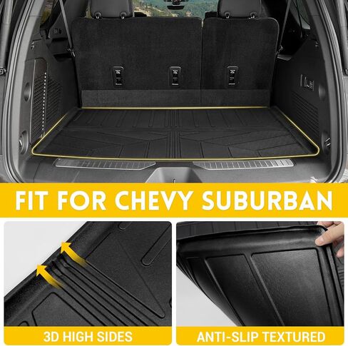 Backrest Mat for 2021-2024 Chevrolet Suburban/GMC Yukon XL Behind 3rd Row All Weather Rear Seat Back Protector Mat Cargo Liner for 2021 2022 2023 2024 Chevy Suburban/GMC Yukon XL Accessories in Saudi Arabia