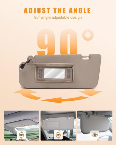 OCPTY Left Driver Side Sun Visor with Sunroof fit for 2013 2014 2015 2016 for Nissan Murano (96401-CC22B,Beige) in Saudi Arabia