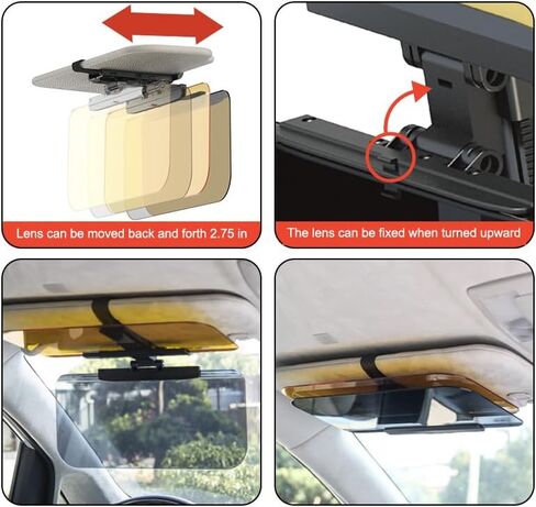 Anti-Glare Car Sun Visor Extender Sun Blocker Anti-UV HD Goggles Suitable for Midsize Cars (Standard Size for Day and Night Use) in Saudi Arabia