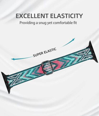 Charlam Stretchy Band Compatible with Apple Watch Bands 40mm 41mm 38mm Womens, Cute Thin Elastic Nylon Braided Comfortable Replacement Slim Wristbands for iWatch SE Series 8 7 6 5 4 3 2 1, (Package B) in Saudi Arabia