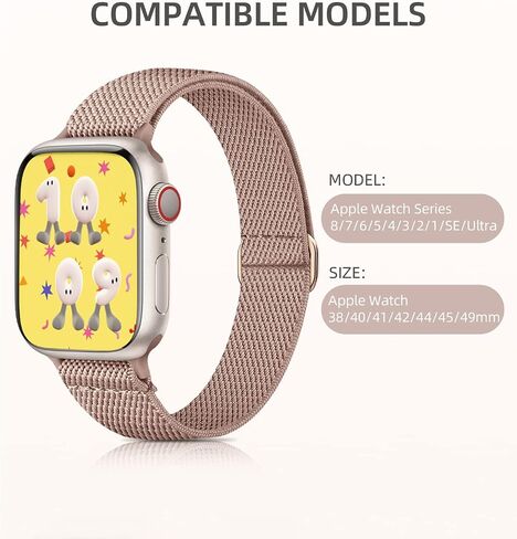 Charlam Stretchy Band Compatible with Apple Watch Bands 40mm 41mm 38mm Womens, Cute Thin Elastic Nylon Braided Comfortable Replacement Slim Wristbands for iWatch SE Series 8 7 6 5 4 3 2 1, (Package B) in Saudi Arabia