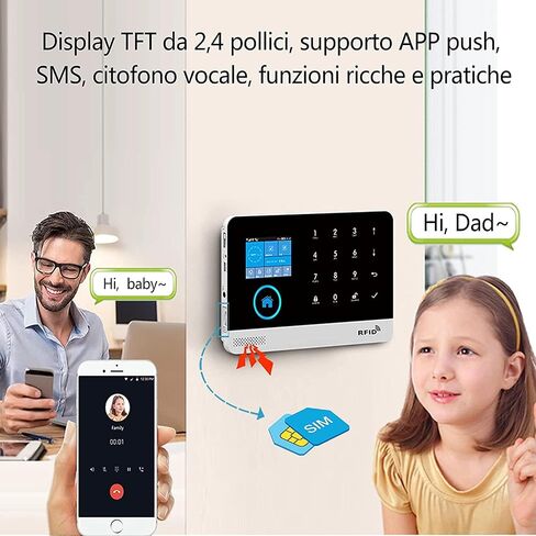 Wireless Alarm System for Home Security, DIY Burglar Alarm 20 Pieces Kit with GSM and WiFi APP Control for Home & Shop - Compatible with Alexa and Google Assistant in Saudi Arabia