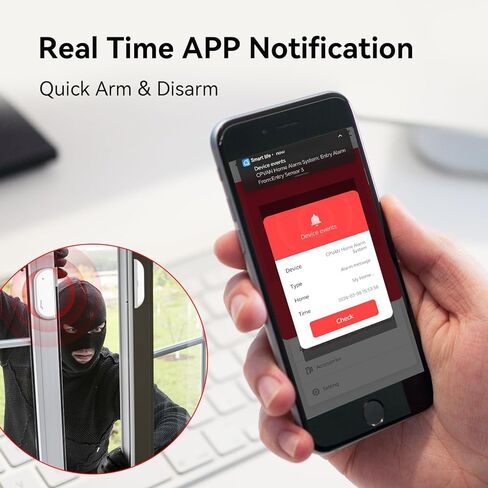 CPVAN WiFi Alarm System for Home Security, DIY Wireless Home Alarm System with 8 Door Window Sensor, 2 Remote Control, 2 RFID Card (Style-2) in Saudi Arabia
