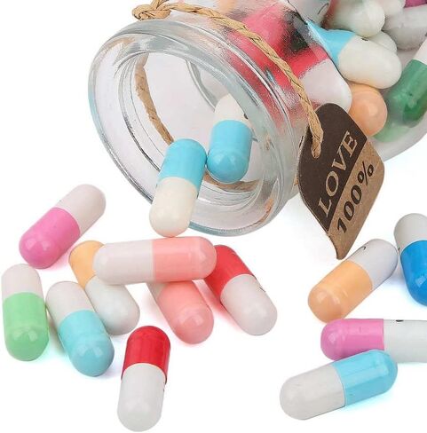 Capsule Message in a Bottle - 50pcs Cute Capsule Pills Gift for Girlfriend Boyfriend Women Wife Husband, Love Pills Letter for Birthday Christmas Anniversary Valentine Day Mothers Day Gift in Saudi Arabia