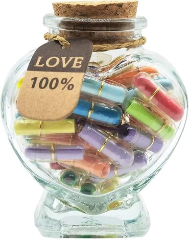 Capsule Message in a Bottle - 50pcs Cute Capsule Pills Gift for Girlfriend Boyfriend Women Wife Husband, Love Pills Letter for Birthday Christmas Anniversary Valentine Day Mothers Day Gift in Saudi Arabia