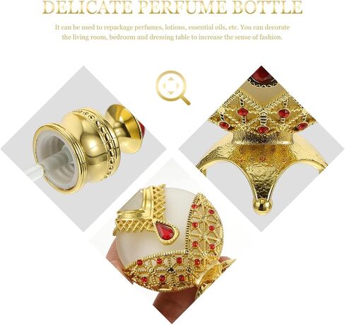 DOITOOL زجاجة عطر زجاجية فارغة ذهبية أنيقة الروائح إعادة الملء زجاجات الزيوت العطرية موزع مستحضرات التجميل in Saudi Arabia