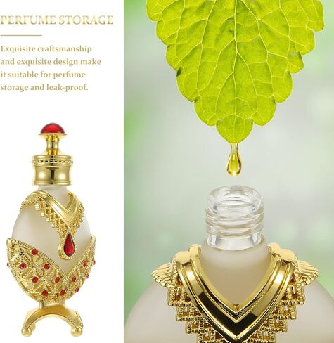 DOITOOL زجاجة عطر زجاجية فارغة ذهبية أنيقة الروائح إعادة الملء زجاجات الزيوت العطرية موزع مستحضرات التجميل in Saudi Arabia