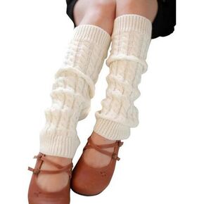 erioctry Winter Fashion Leg Warmers Stocking Knit Thick Long Socks Knee Brace Pads Knee Warmers Sleeve For Lady Women Ladies