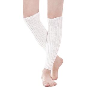 Womens Ribbed Leg Warmers Knitted Long Boot Ankle Heap Sock for Party Sports