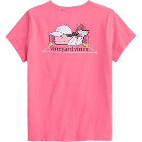 vineyard vines Girls' Tennis Court Whale Short-Sleeve Pocket Tee
